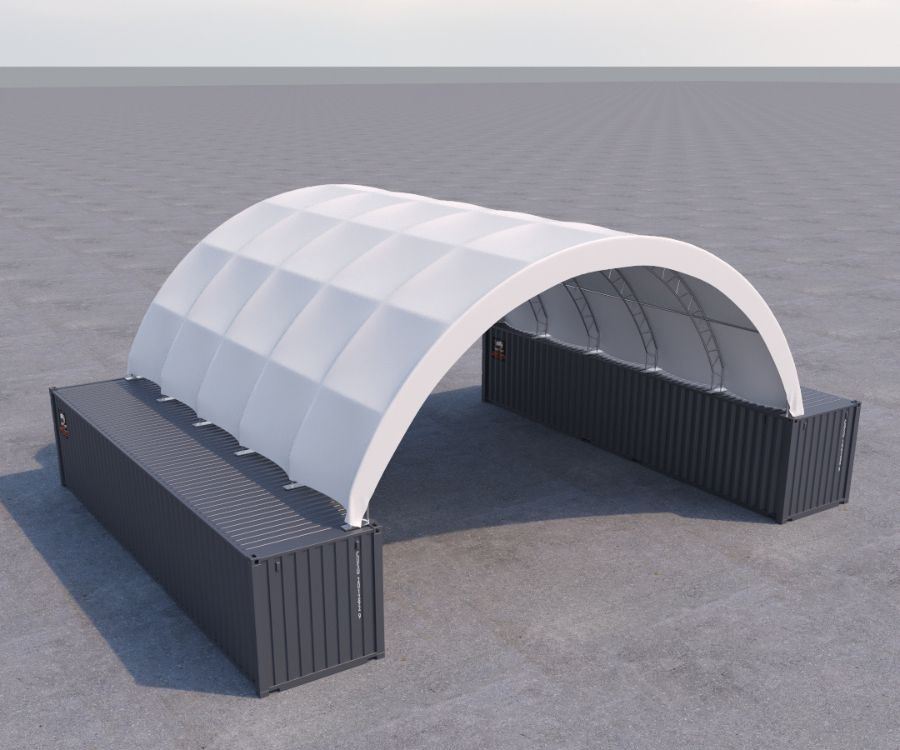 40’ x 40’ Fabric Container Shelter - Cornex Storage