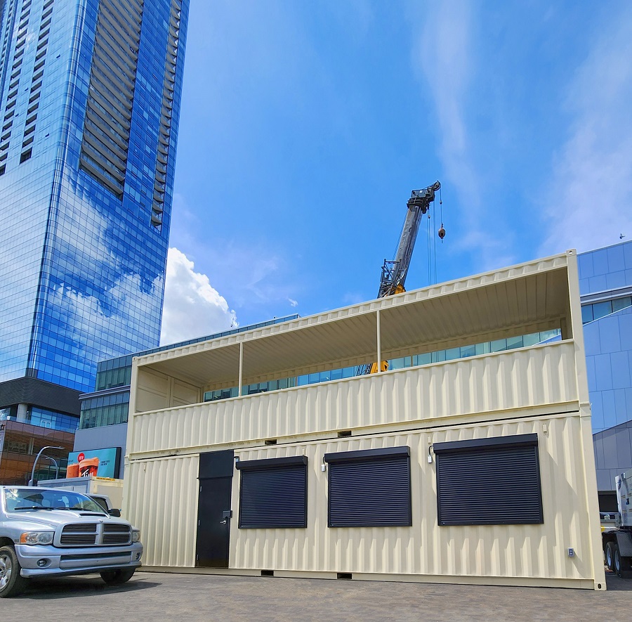 40’HC VIP Area with Patio for the Oilers - Cornex Storage